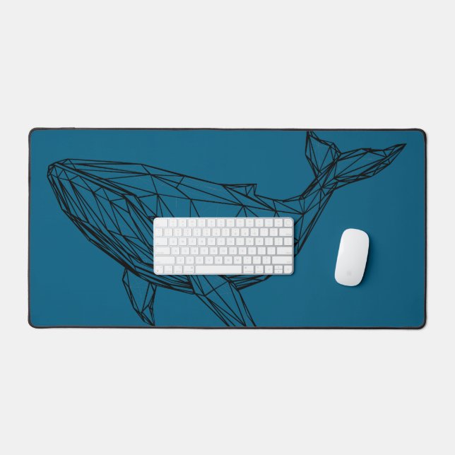 Minimalist Geometric Whale Desk Mat Schreibtischunterlage (Tastatur & Maus)