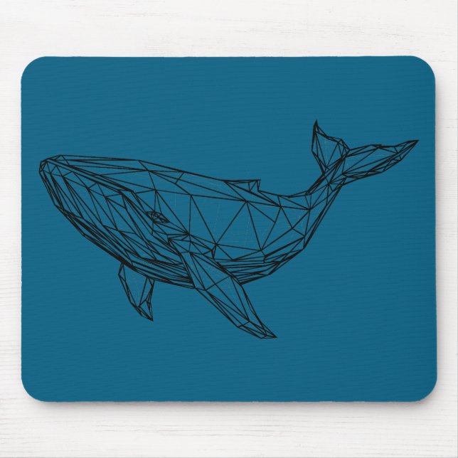 Minimalist Geometric Whale Mouse Pad Mousepad (Vorne)