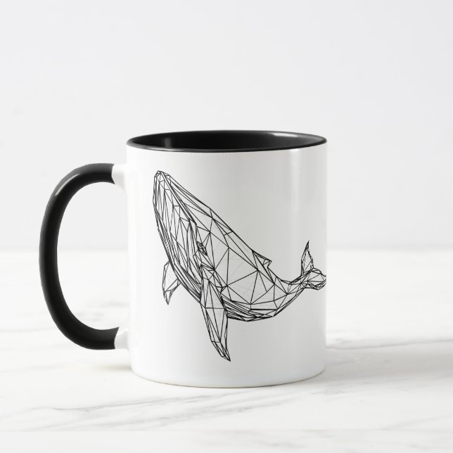 Minimalist Geometric Whale Mug (Gauche)