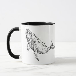 Minimalist Geometric Whale Mug Tasse