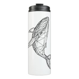 Minimalist Geometric Whale Thermal Tumbler Thermosbecher