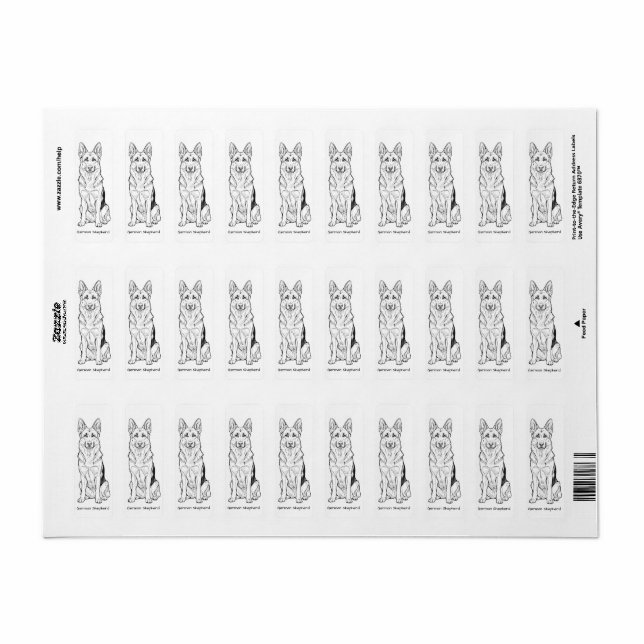 Minimalist German Shepherd Dog Line Art  (Vorne)