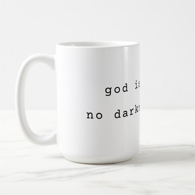 Minimalist God is Light Coffee Mug Kaffeetasse (Links)