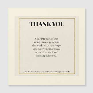 Minimalist Gold Border Luxury Business Thank You P Magnetkarte