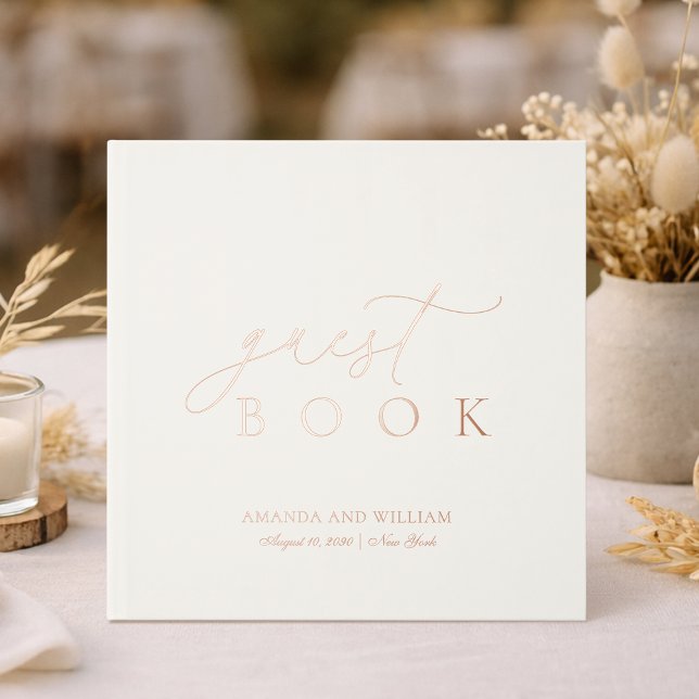Minimalist Gold Foil Wedding Guest Book Gästebuch (Von Creator hochgeladen)