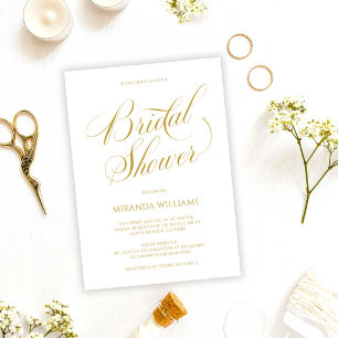 Minimalist Gold Handschrift Brautparty Einladung
