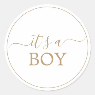 Minimalist Gold It's A Boy Aufkleber