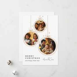 Minimalist Gold Photo Christmas Card Feiertagskarte