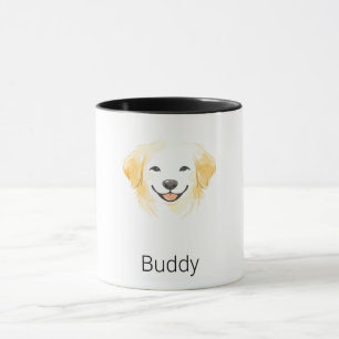 Minimalist Golden Retriever Hund Benutzerdefiniert Tasse