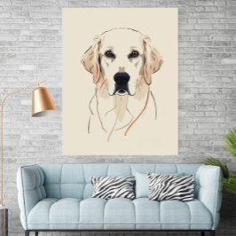 Minimalist Golden Retriever Line Art Poster