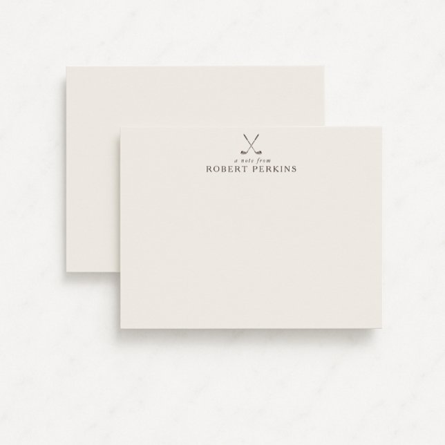 Minimalist Golf logo Ivory Stationery Note Card Einladung (Von Creator hochgeladen)