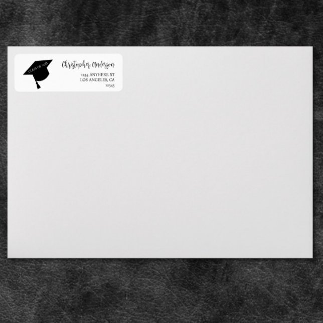 Minimalist Grad Cap Black & White Graduation (Von Creator hochgeladen)