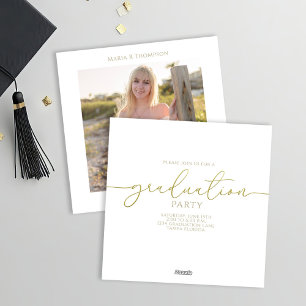 Minimalist Graduate Modern Simple Gold Script Feiertagskarte