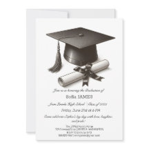 Minimalist Graduation Party Invitation with Black 