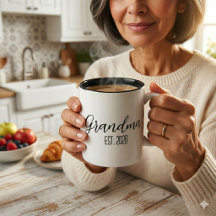 Minimalist Grandma Established Black Script Text