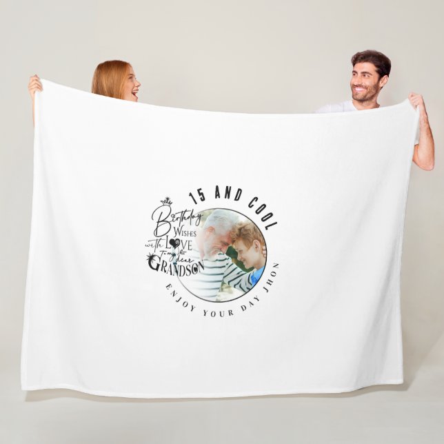 Minimalist Grandson Custom Gifts Fleecedecke (Beispiel)