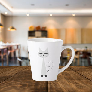 Minimalist graue Katze Milchtasse