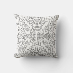 Minimalist graues Blumenmuster Kissen