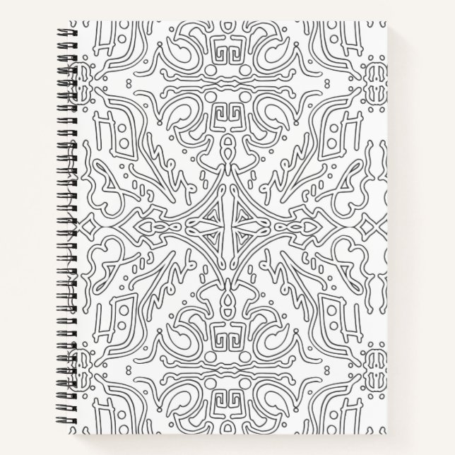 Minimalist graues Blumenmuster Notizbuch (Vorderseite)