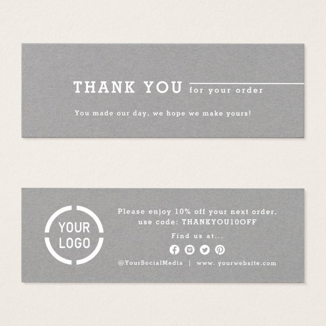 Minimalist gray business logo thank you insert (Vorne & Hinten)
