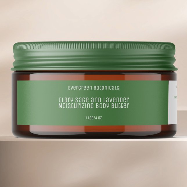 minimalist green cosmetics body butter jar label (Von Creator hochgeladen)