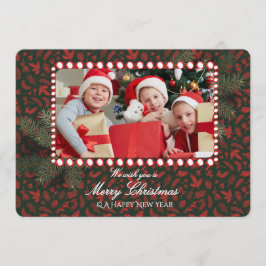 Minimalist Green Gold Merry Christmas Handwriting Einladung