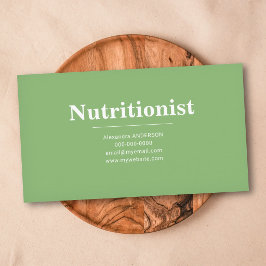 Minimalist & Green -  Nutritionist Business Card Visitenkarte