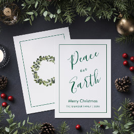 Minimalist|Green Peace on Earth Christmas Card Einladung
