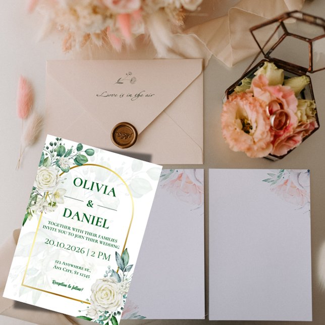 Minimalist Greenery Wedding Invitation Card Einladung (Von Creator hochgeladen)