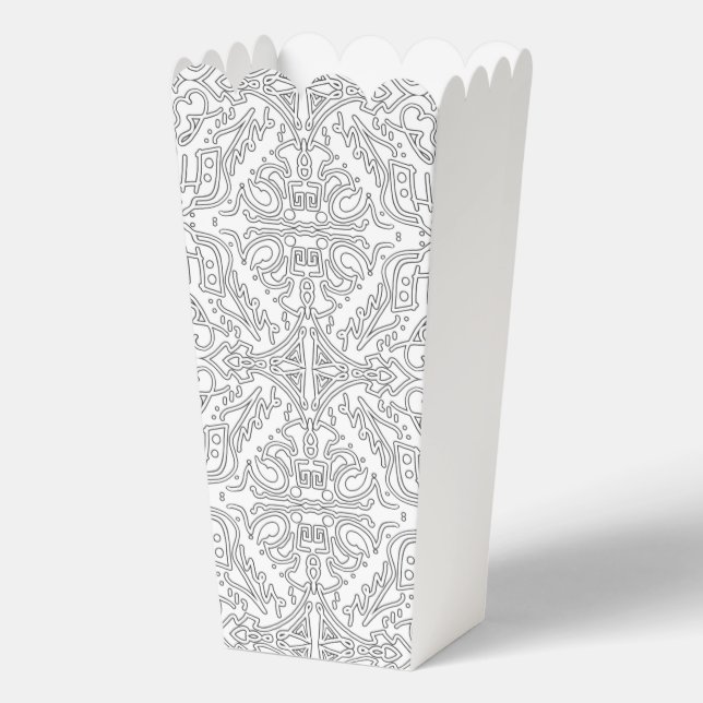 Minimalist Grey Floral Pattern Geschenkschachtel (Rückseite)