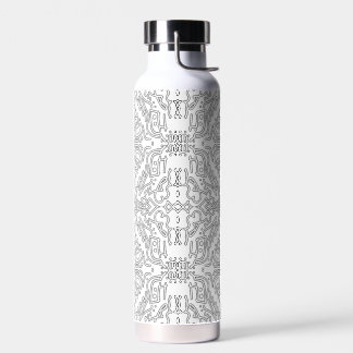 Minimalist Grey Floral Pattern Trinkflasche