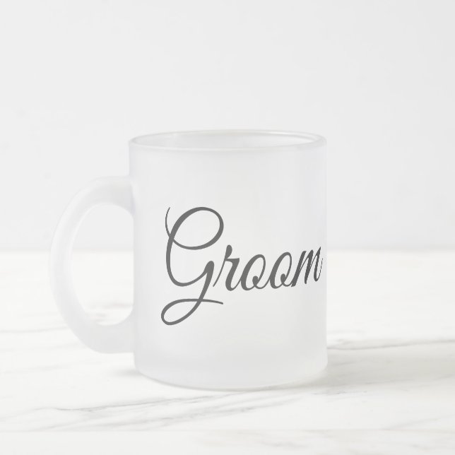 Minimalist Groom Frosted Glass Mug (Gauche)