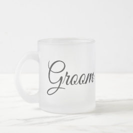 Minimalist Groom Frosted Glass Mug Mattglastasse