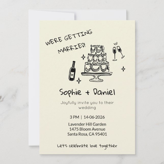 Minimalist Hand-Drawn Einladung (Vorderseite)