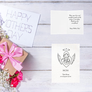 Minimalist Hand Drawn Mother`s Day Greeting Karte