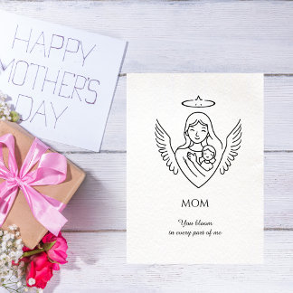 Minimalist Hand Drawn Mother`s Day Greeting Karte