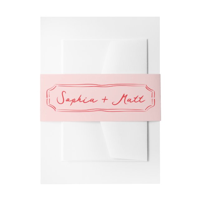 Minimalist Hand Written Wedding Invitation Einladungsbanderole (Vorderseite Beispiel)