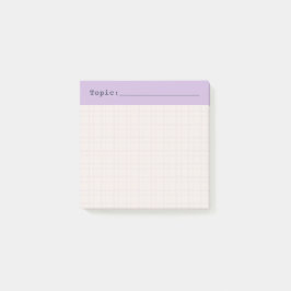 Minimalist HandDrawn Grid Topic Header Lilac Post-it Klebezettel