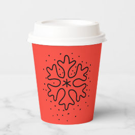 Minimalist handdrawn snowflake pappbecher