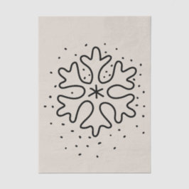 Minimalist handdrawn snowflake seidenpapier