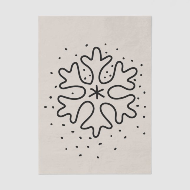 Minimalist handdrawn snowflake seidenpapier (Vorderseite)