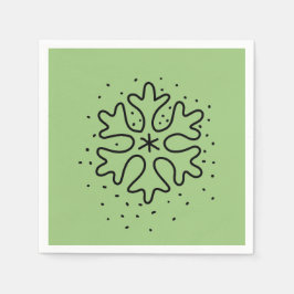 Minimalist handdrawn snowflake serviette
