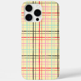 Minimalist HandDrawn Wobbly Grid Check Multicolor iPhone 16 Pro Max Hülle