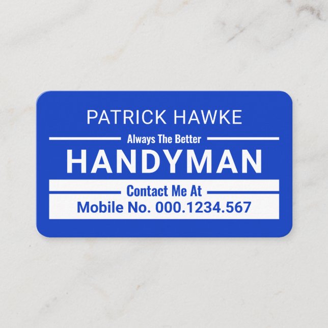 Minimalist Handyman Border Lines Visitenkarte (Vorderseite)