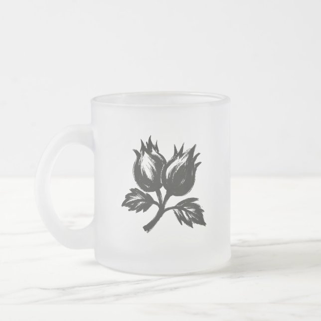 Minimalist Hazelnut – Ink Brush Botanic Design on  Mattglastasse (Links)