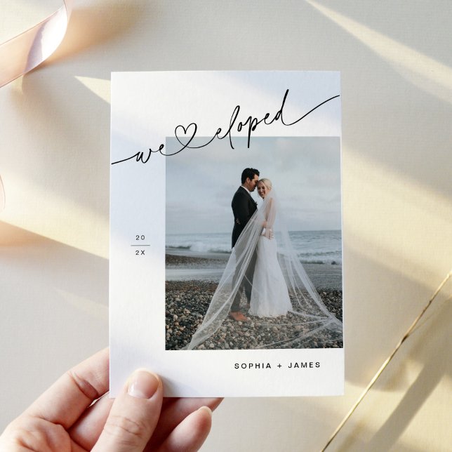 Minimalist Heart Elopement Announcement Einladung (Von Creator hochgeladen)