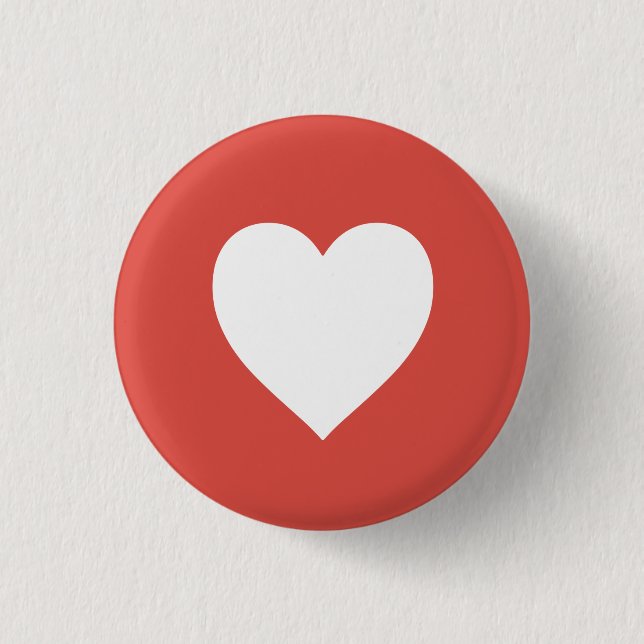 Minimalist Heart Icon – Simple Love Symbol Design Button (Vorderseite)