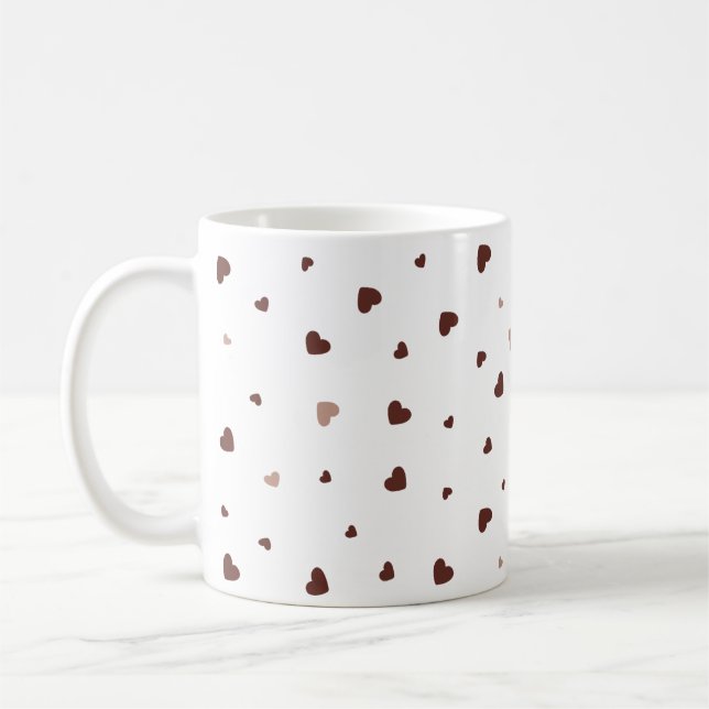Minimalist Heart Pattern Mug – Cute Aesthetic Coff (Gauche)