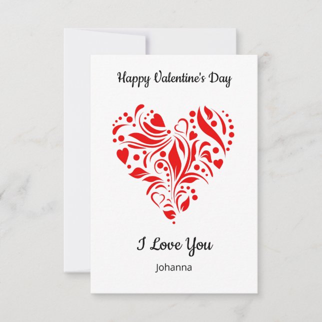 Minimalist Heart Valentine's Day Card – Custom Dankeskarte (Vorderseite)