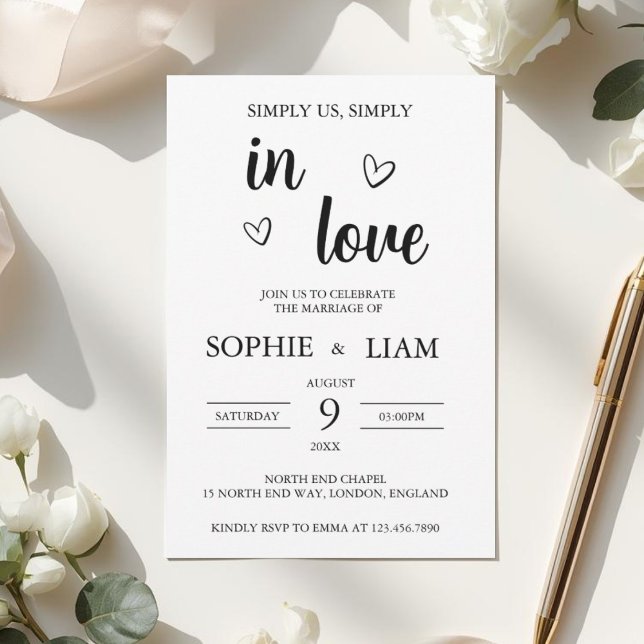Minimalist Heart Wedding Invitation (Créateur téléchargé)